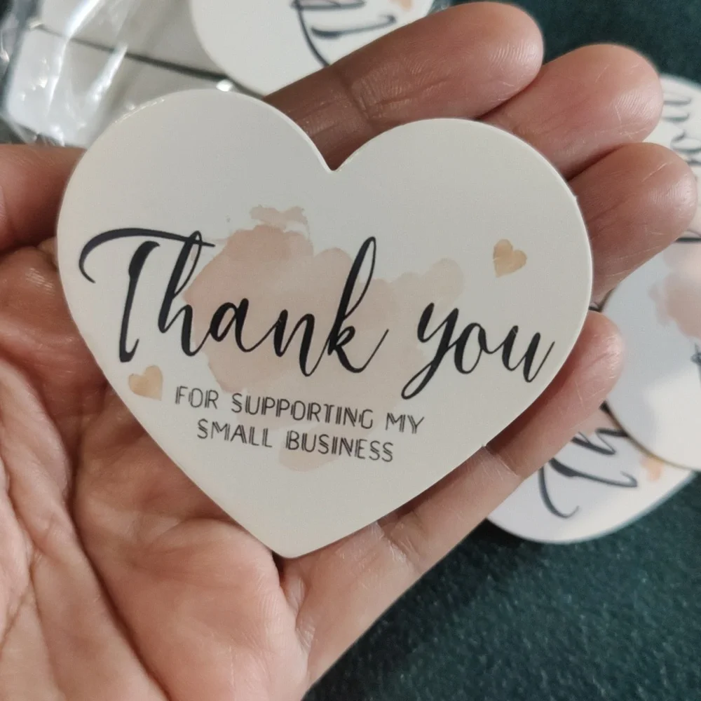 50 Heart Shaped Thank You Cards NIB